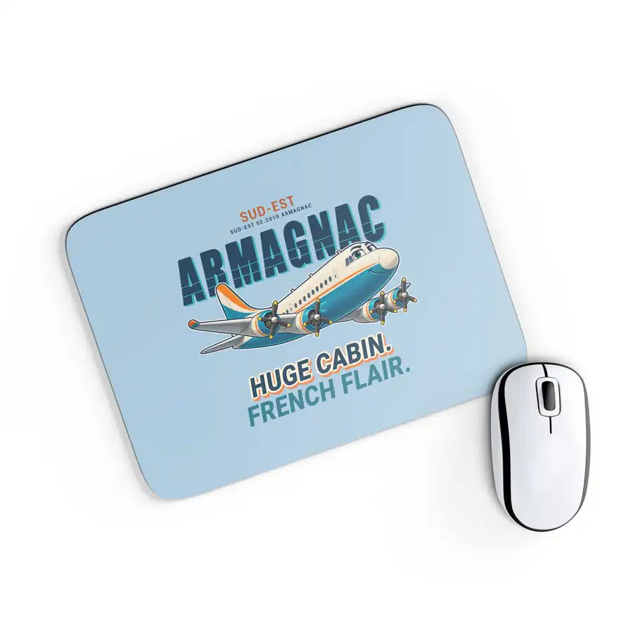 Sud-Est SE.2010 Armagnac - Cartoon - Mouse Pad - Light Blue