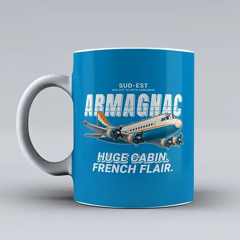 Sud-Est SE.2010 Armagnac - Cartoon - Mug - Turquoise