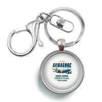 Thumbnail for Sud-Est SE.2010 Armagnac - Cartoon + Name - Circle Key Chain - White
