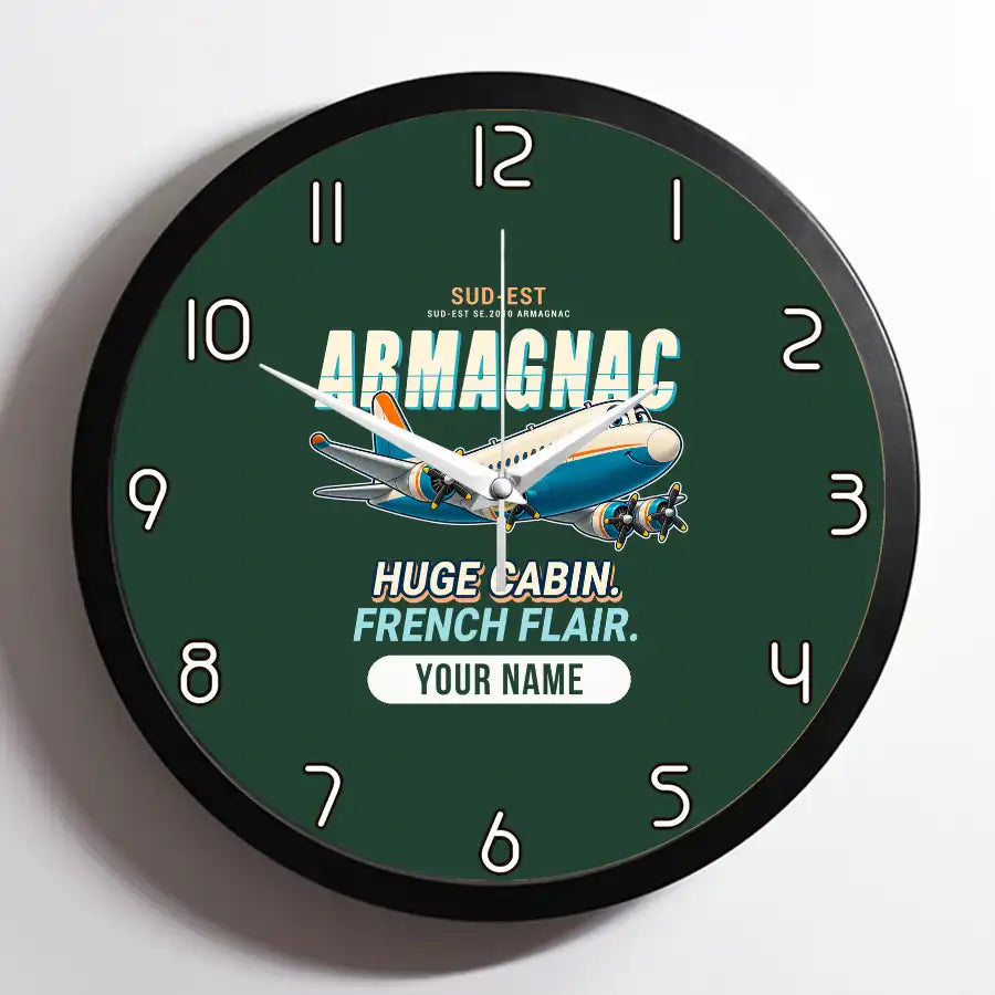 Sud-Est SE.2010 Armagnac - Cartoon + Name - Framed - Dark Green