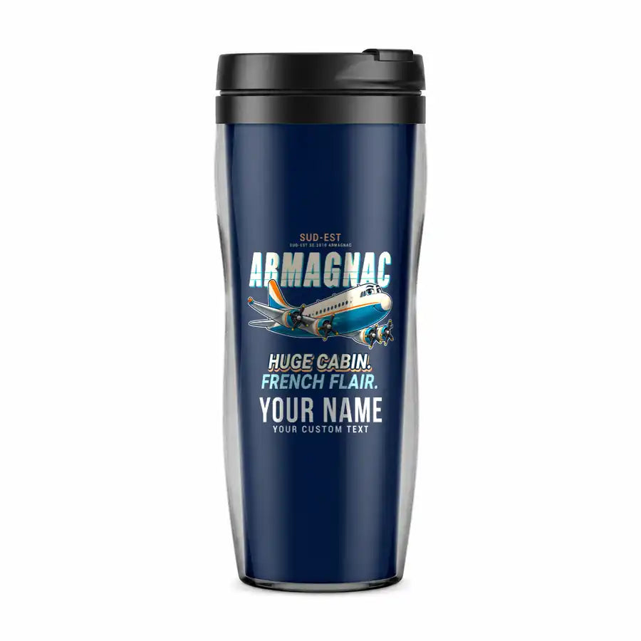 Sud-Est SE.2010 Armagnac - Cartoon + Name - Plastic (No Holder) - Dark Blue