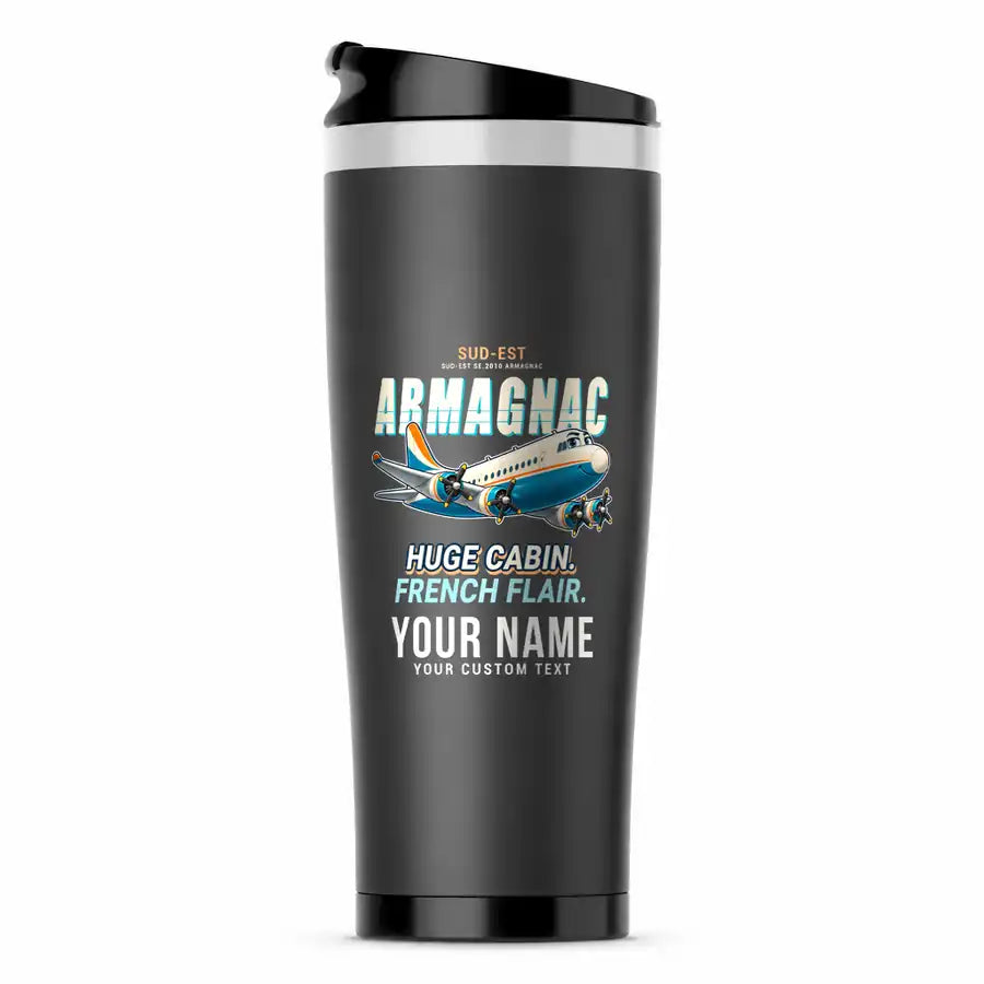 Sud-Est SE.2010 Armagnac - Cartoon + Name - Stainless Steel (No Holder) - Gray