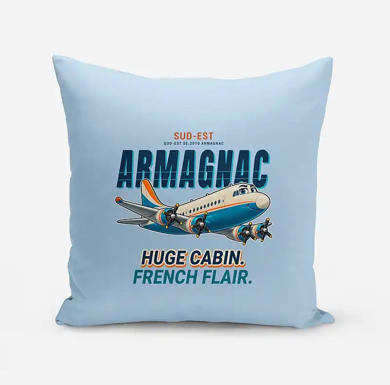 Sud-Est SE.2010 Armagnac - Cartoon - Pillow - Light Blue