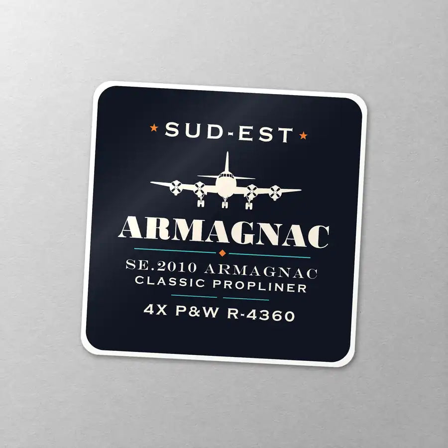 Sud-Est SE.2010 Armagnac - Heritage - Square Sticker - Close-up