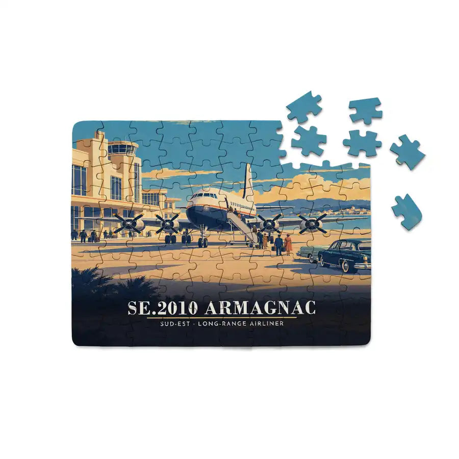 Sud-Est SE.2010 Armagnac - Horizontal + Text - Canvas Puzzle