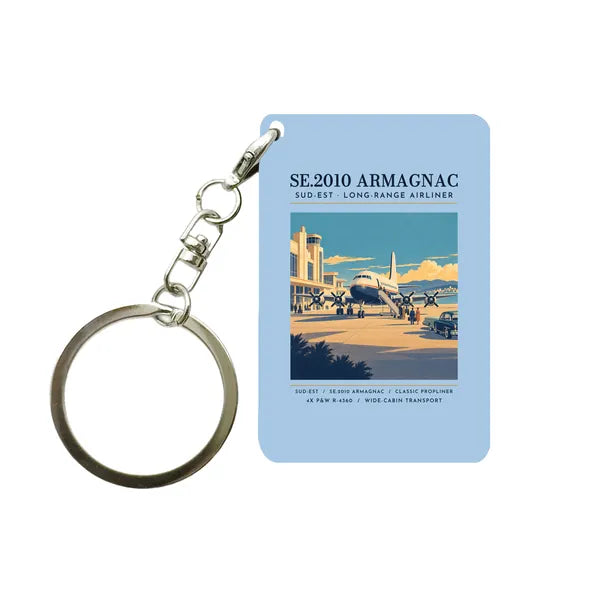 Sud-Est SE.2010 Armagnac - Poster - Key Chain - Light Blue