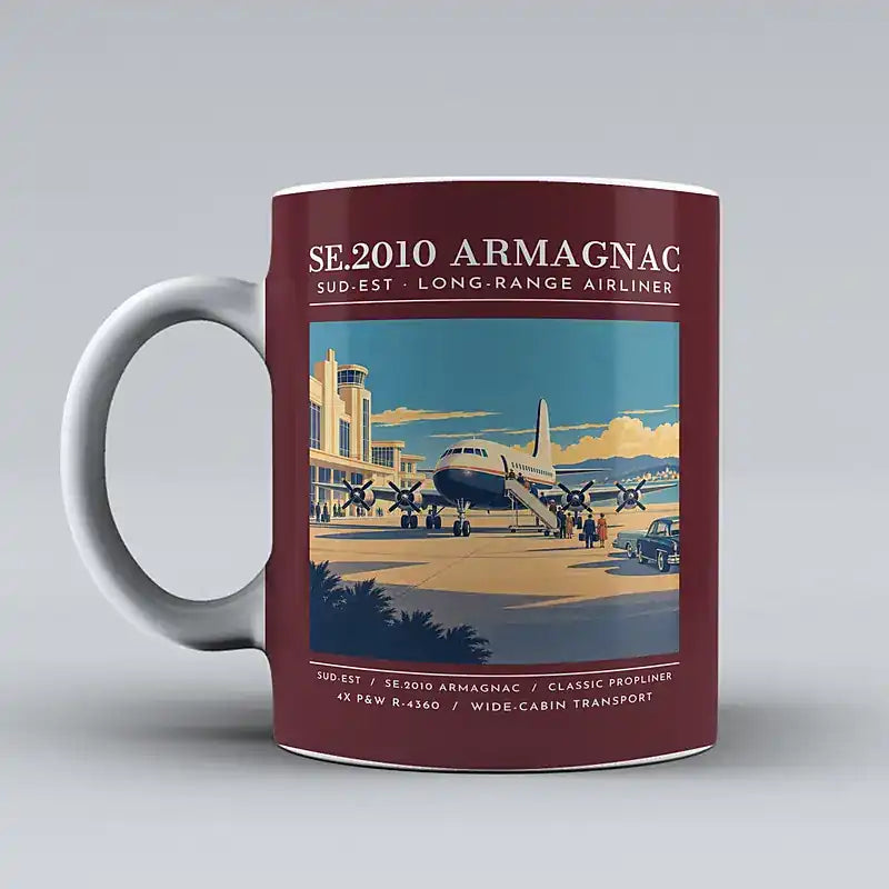 Sud-Est SE.2010 Armagnac - Poster - Mug - Dark Red
