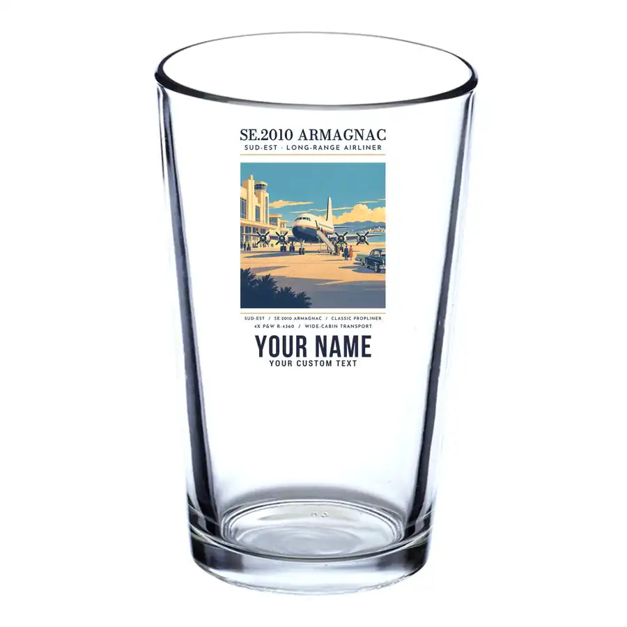 Sud-Est SE.2010 Armagnac - Poster + Name - Beer & Water Glass