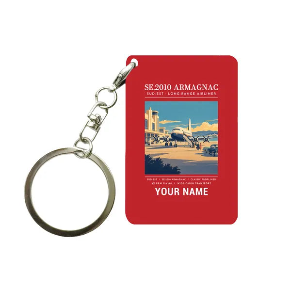 Sud-Est SE.2010 Armagnac - Poster + Name - Key Chain - Red