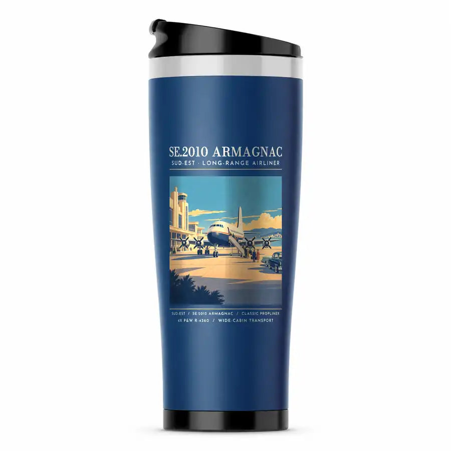 Sud-Est SE.2010 Armagnac - Poster - Stainless Steel (No Holder) - Blue