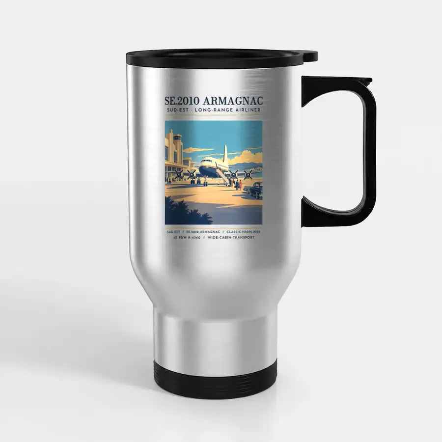 Sud-Est SE.2010 Armagnac - Poster - Stainless Steel with Holder - Silver