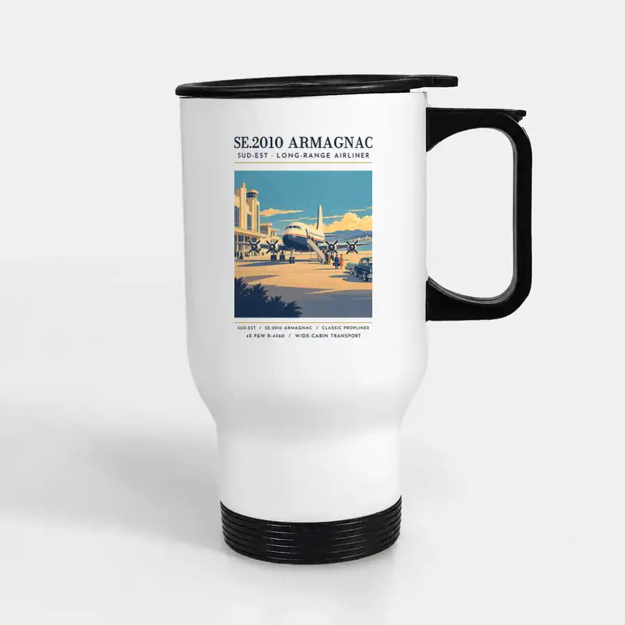 Sud-Est SE.2010 Armagnac - Poster - Stainless Steel with Holder - White