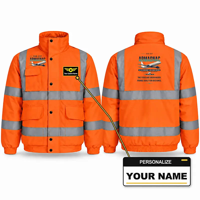 Sud-Est SE.2010 Armagnac Reflective Winter Jackets - Original + Name - Orange
