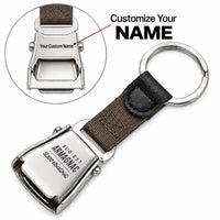 Thumbnail for Sud-Est SE.2010 Armagnac - Seat Belt Key Chain - Tag + Name - Brown