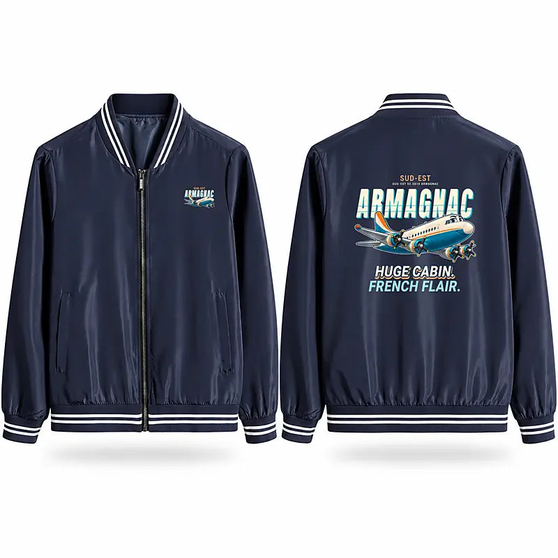 Sud-Est SE.2010 Armagnac Stylish Jackets - Baseball Collar - Cartoon - Navy Blue