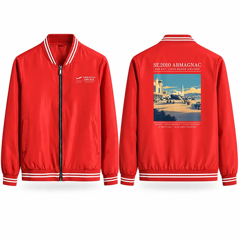 Sud-Est SE.2010 Armagnac Stylish Jackets - Baseball Collar - Poster - Red