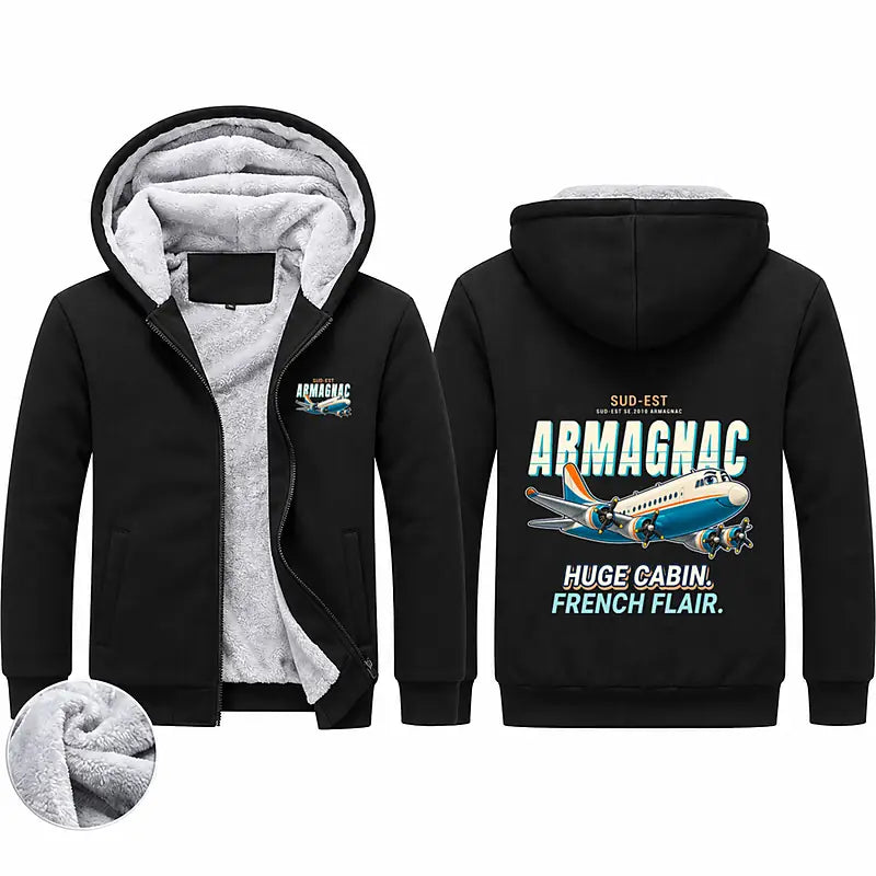 Sud-Est SE.2010 Armagnac Zipped Sweatshirts - Cartoon - Black