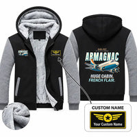 Thumbnail for Sud-Est SE.2010 Armagnac Zipped Sweatshirts - Cartoon + Name - Black & Gray