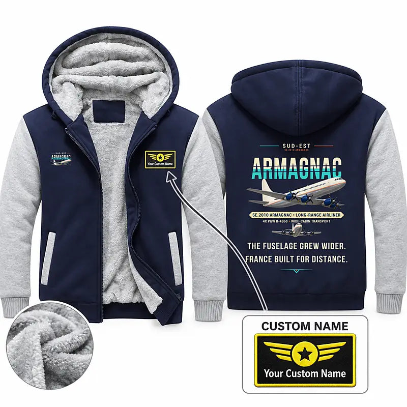 Sud-Est SE.2010 Armagnac Zipped Sweatshirts - Original + Name - Navy & Gray