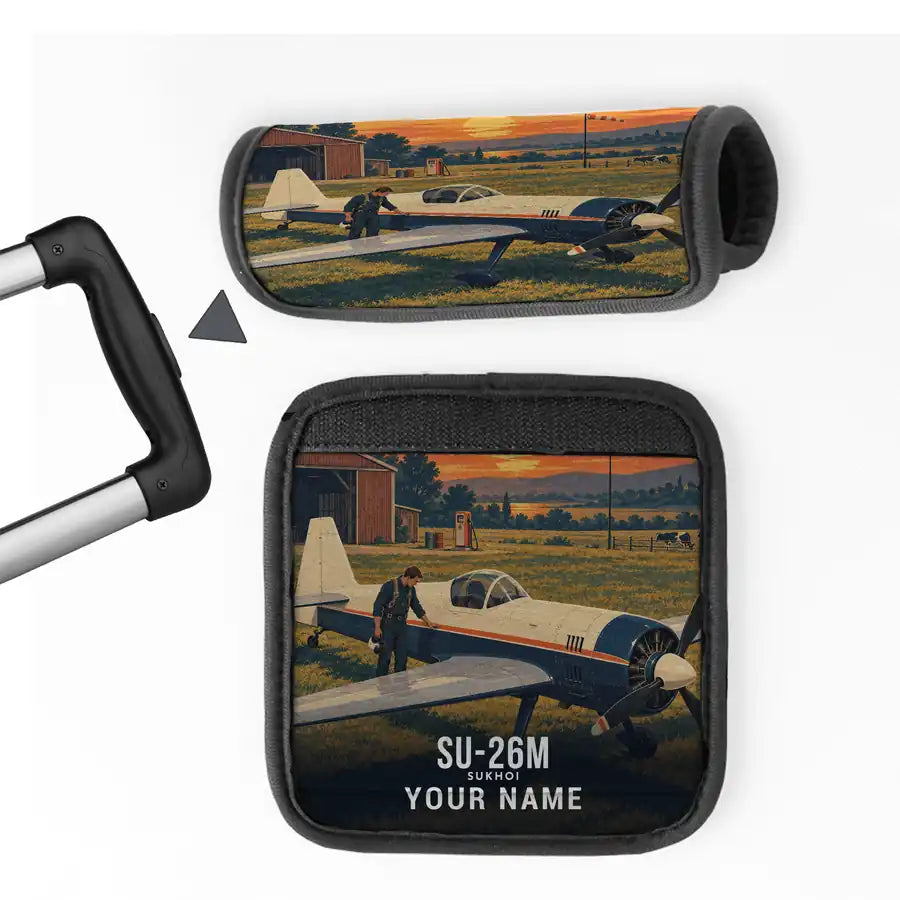Sukhoi Su-26M - 3D + Name - Luggage Handle Cover - Full Print
