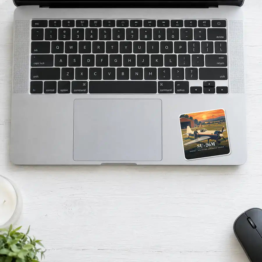 Sukhoi Su-26M - 3D - Square Sticker - Laptop