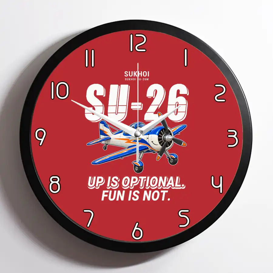 Sukhoi Su-26M - Cartoon - Framed - Red
