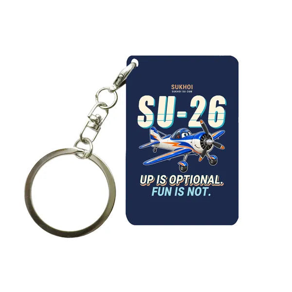 Sukhoi Su-26M - Cartoon - Key Chain - Navy Blue