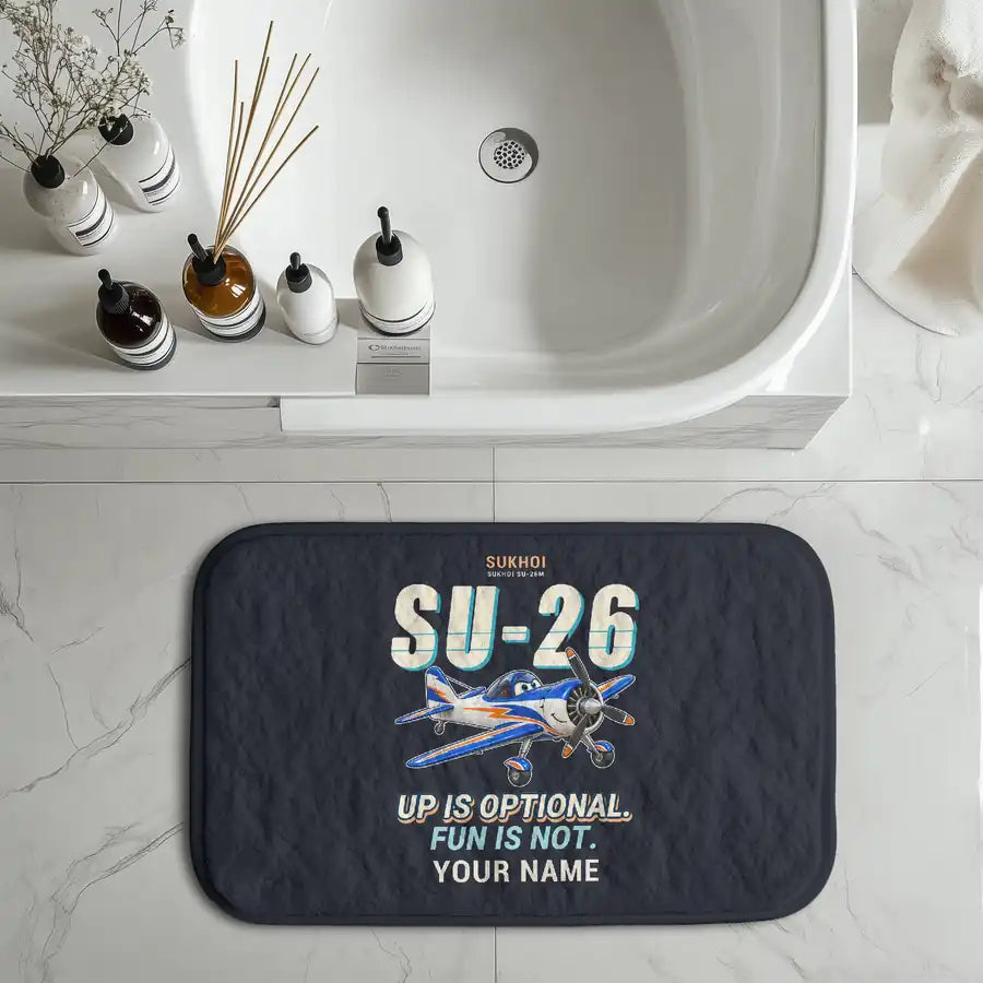 Sukhoi Su-26M - Cartoon + Name - Bath Mat