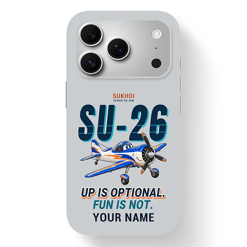 Sukhoi Su-26M - Cartoon + Name - MagSafe iPhone 17 Pro - Light Gray