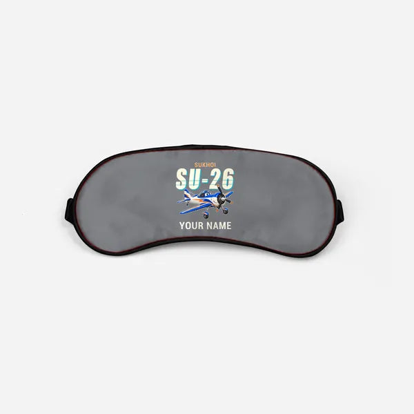 Sukhoi Su-26M - Cartoon + Name - Sleep Mask - Gray