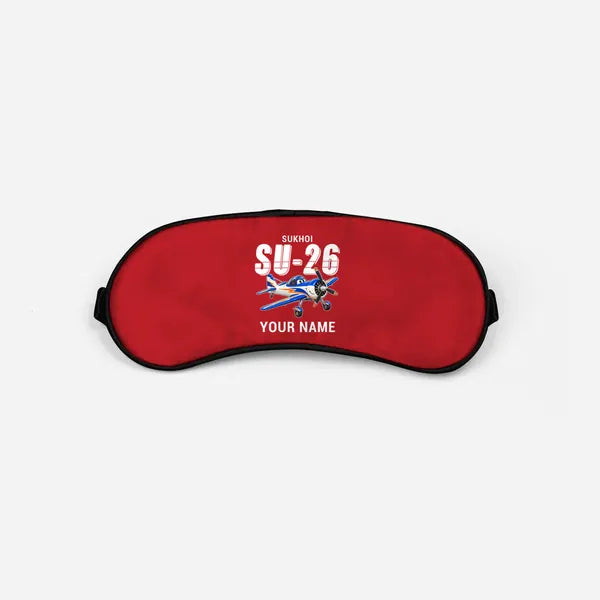 Sukhoi Su-26M - Cartoon + Name - Sleep Mask - Red