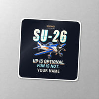 Thumbnail for Sukhoi Su-26M - Cartoon + Name - Square Sticker - Close-up