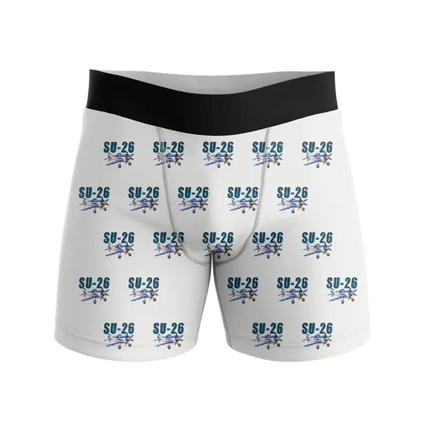 Sukhoi Su-26M - Men Boxers - Cartoon Pattern - White