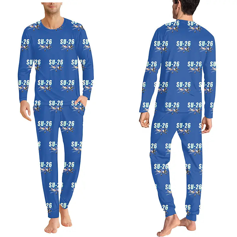 Sukhoi Su-26M - Men Pajamas - Cartoon Pattern - Blue