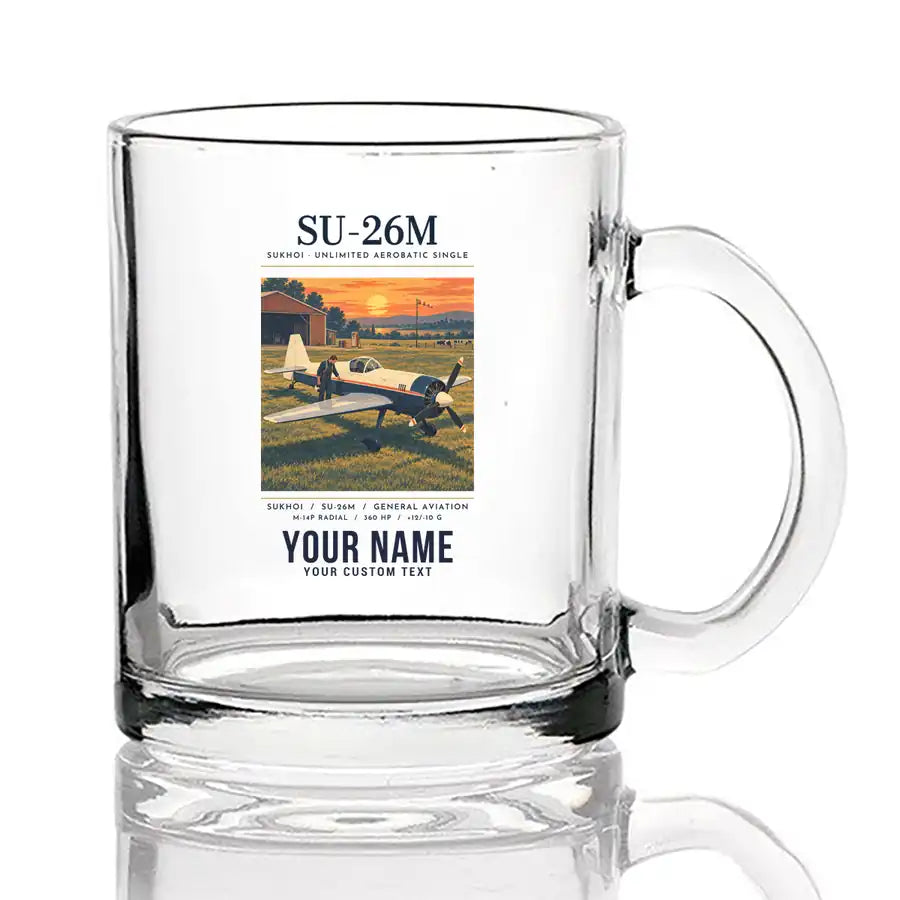 Sukhoi Su-26M - Poster + Name - Coffee & Tea Glass