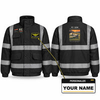 Thumbnail for Sukhoi Su-26M Reflective Winter Jackets - Poster + Name - Black