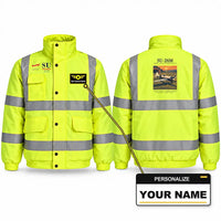 Thumbnail for Sukhoi Su-26M Reflective Winter Jackets - Poster + Name - Fluorescent Yellow