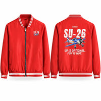 Thumbnail for Sukhoi Su-26M Stylish Jackets - Baseball Collar - Cartoon - Red