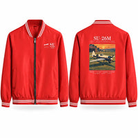 Thumbnail for Sukhoi Su-26M Stylish Jackets - Baseball Collar - Poster - Red
