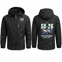 Thumbnail for Sukhoi Su-26M Stylish Jackets - Hooded Windbreaker - Cartoon - Black
