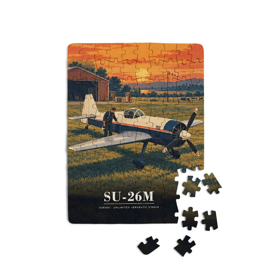 Sukhoi Su-26M - Vertical + Text - Canvas Puzzle