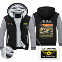 Thumbnail for Sukhoi Su-26M Zipped Sweatshirts - Poster + Name - Black & Gray