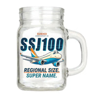Thumbnail for Sukhoi Superjet 100 - Cartoon - Cocktail Glass (Mason Jar)