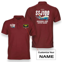 Thumbnail for Sukhoi Superjet 100 - Cartoon - Double-Side Polo - Red + Name