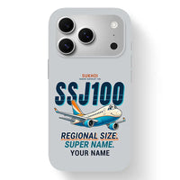 Thumbnail for Sukhoi Superjet 100 - Cartoon + Name - MagSafe iPhone 17 Pro - Light Gray