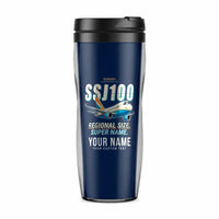 Thumbnail for Sukhoi Superjet 100 - Cartoon + Name - Plastic (No Holder) - Dark Blue