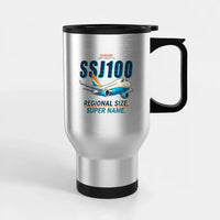Thumbnail for Sukhoi Superjet 100 - Cartoon - Stainless Steel with Holder - Silver