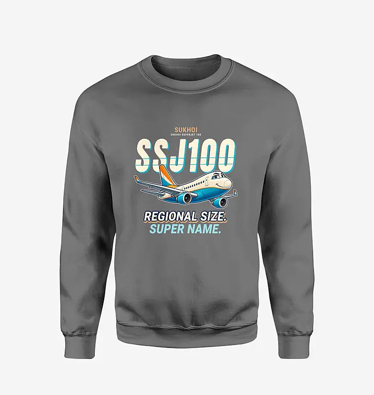 Sukhoi Superjet 100 - Cartoon - Sweatshirt - Gray