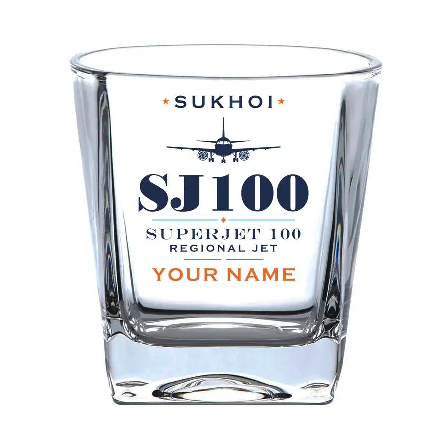 Sukhoi Superjet 100 - Heritage + Name - Whiskey Glass