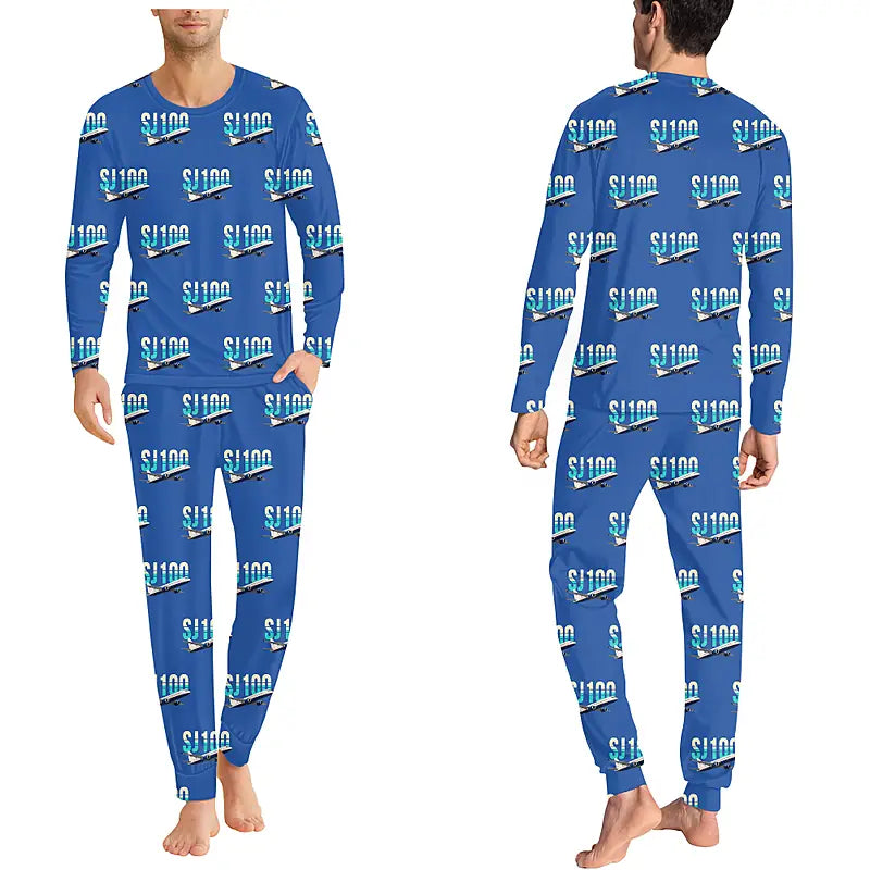 Sukhoi Superjet 100 - Men Pajamas - Original Pattern - Blue